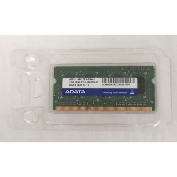 ADATA 2GB 1RX8 PC3-12800S-11 DDR3 1600 CL11 AM1U16BC2P1-B1AH Laptop Ram - Picture 1 of 4